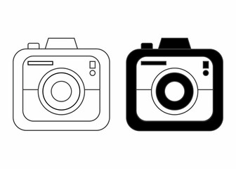 white background camera icon or illustration