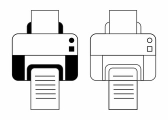 white background printer icon or illustration