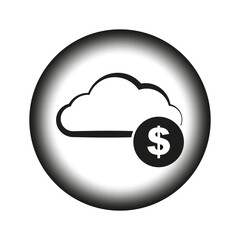 Banking cloud rounded icon. Vector illustration. EPS 10.