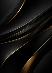 Foto op Plexiglas 3D black gold rough grunge technology abstract background © foto