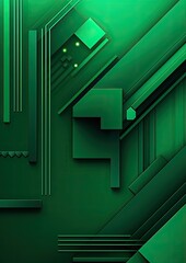 3D green geometric abstract background overlapping