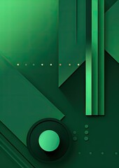 3D green geometric abstract background overlapping