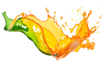 green and yellow paint splash isolated on white background - Powered by Adobe