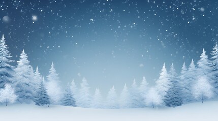 Christmas celebrate festive banner template Tranquil Christmas scene pine tree snow in forest with blank space for your message