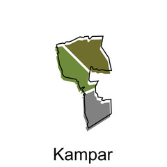 Map City of Kampar vector design template, Infographic vector map illustration on a white background.