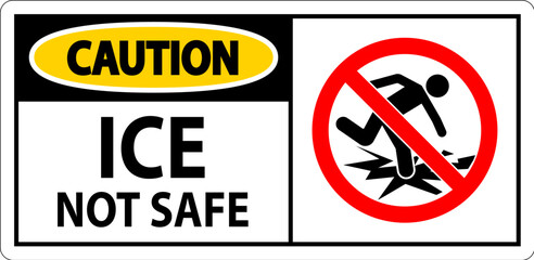 Caution Sign Ice Not Safe