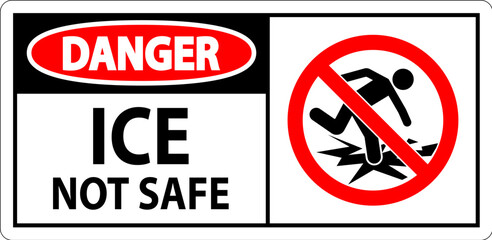 Danger Sign Ice Not Safe
