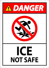 Danger Sign Ice Not Safe