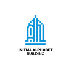 Initial letter AN alphabet building logo