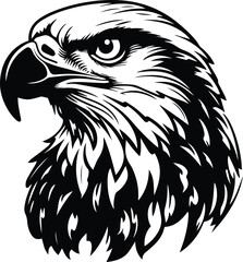Eagle head Logo Monochrome Design Style