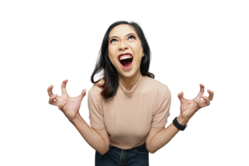 Angry Girl Cutout Isolated Background