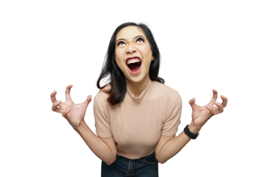 Angry Girl Cutout Isolated Background