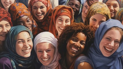 racial diversity of women - obrazy, fototapety, plakaty