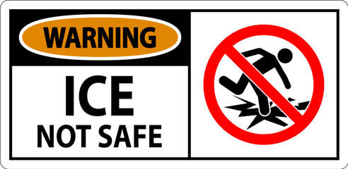 Warning Sign Ice Not Safe