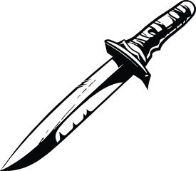 Knife Dagger Logo Monochrome Design Style - obrazy, fototapety, plakaty