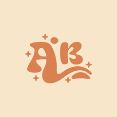 letter AB Elegant wedding alphabet. Typography luxury classic lettering serif fonts decorative logo vintage retro concept.