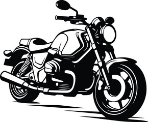 Motorcycle mascot Logo Monochrome Design Style