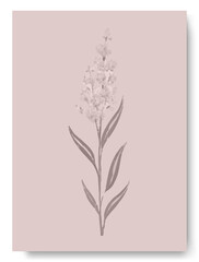 Hand painting of soft purple lavender arrangement on wedding invitation background. Rustic theme card invitation.