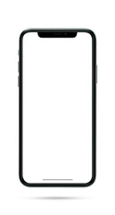 flat rays ,smartphone mockup blank screen isolated with clipping path on transparent background