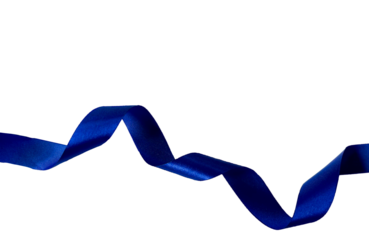 royal blue color ribbon isolated on transparent and white background