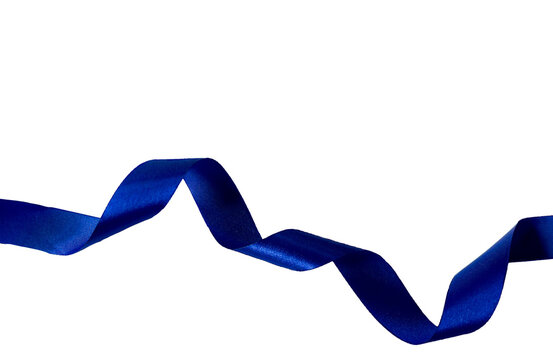 royal blue color ribbon isolated on transparent and white background