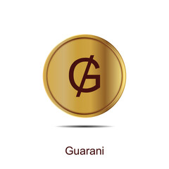 paraguay guarani coin symbol gold