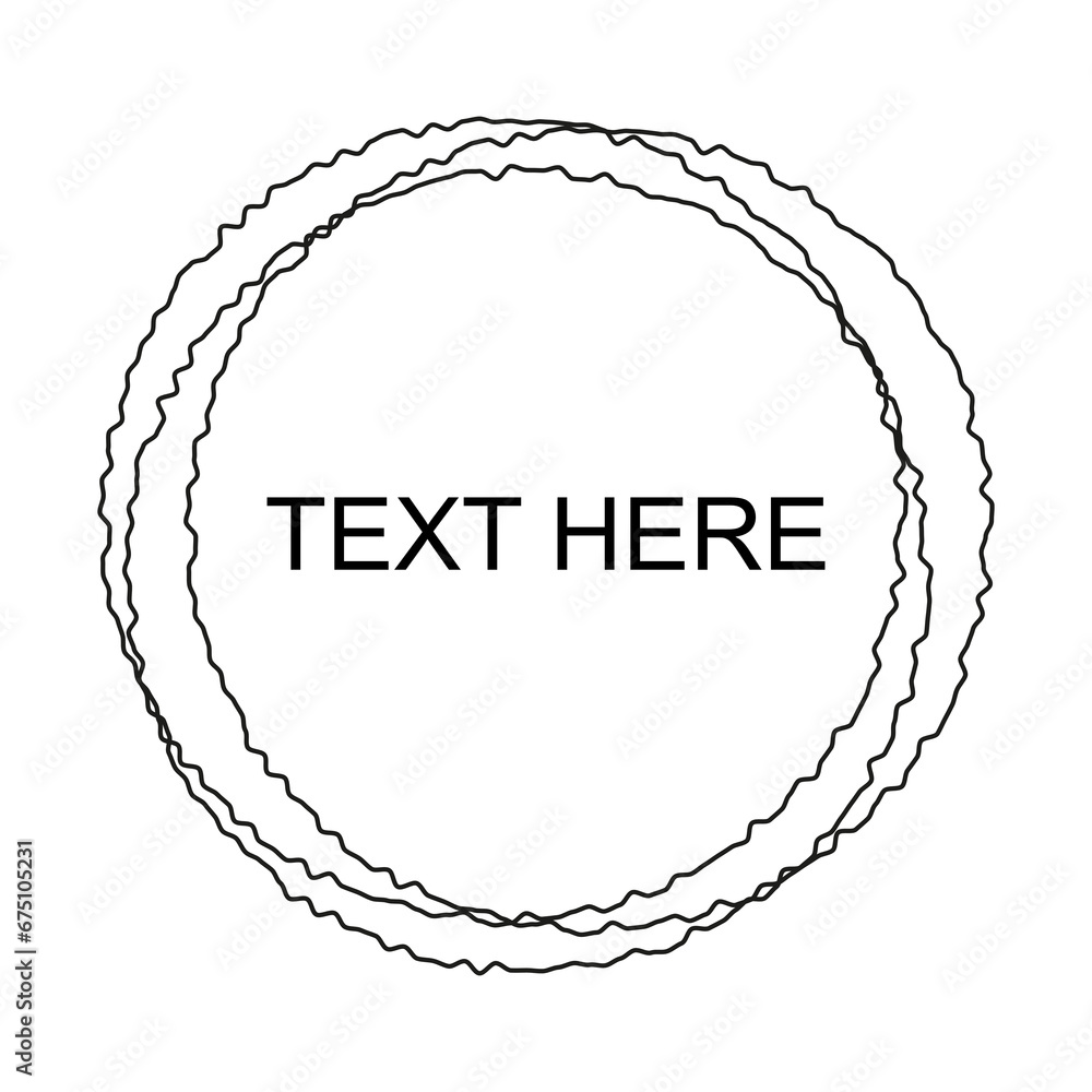 Poster rough circle black line with copy space on a white background. black and white circle isolated abstr