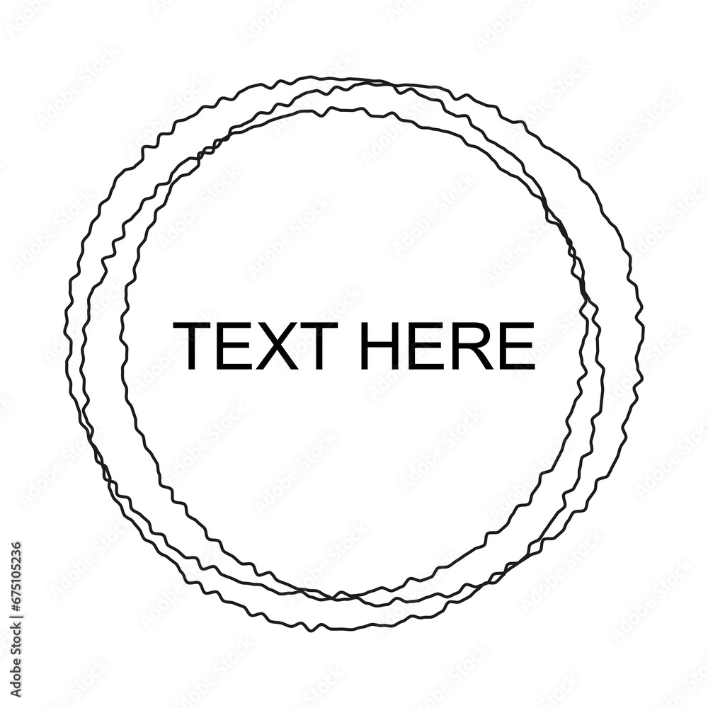 Aufkleber rough circle black line with copy space on a white background. black and white circle isolated vecto