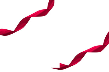 red scarlet ribbon on transparent and white background