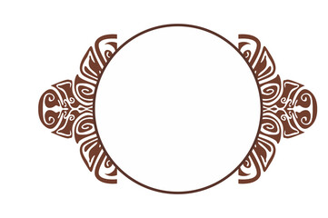 Flower Ornament Border with a design and a transparent background