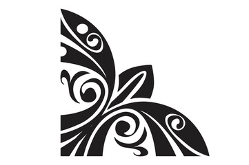 Flower Ornament Border with a design and a transparent background