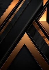 Abstract copper black triangle shapes and luxury golden