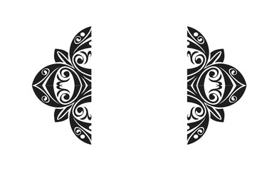 Flower Ornament Border with a design and a transparent background