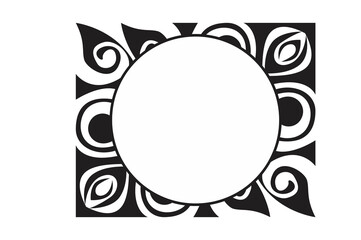 Flower Ornament Border with a design and a transparent background