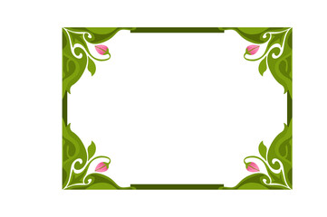 Flower Ornament Border with a design and a transparent background