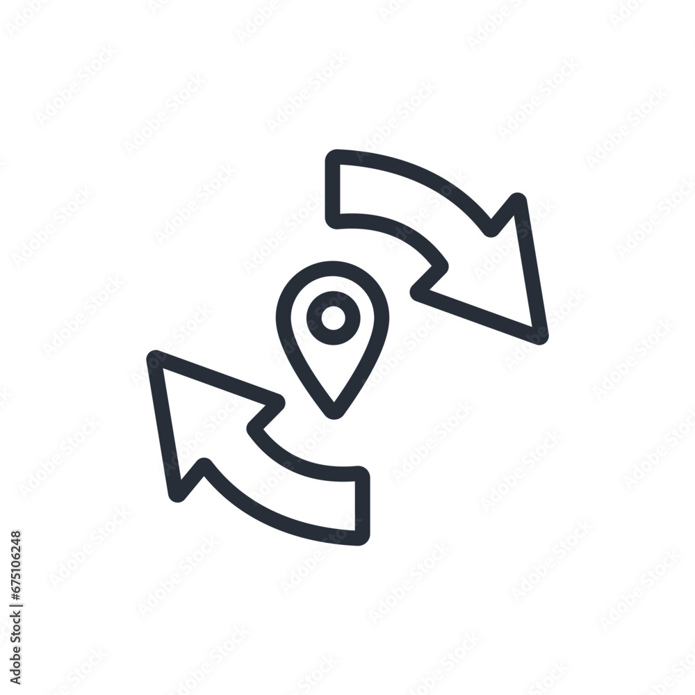Poster change location icon. vector.Editable stroke.linear style sign for use web design,logo.Symbol illustration.