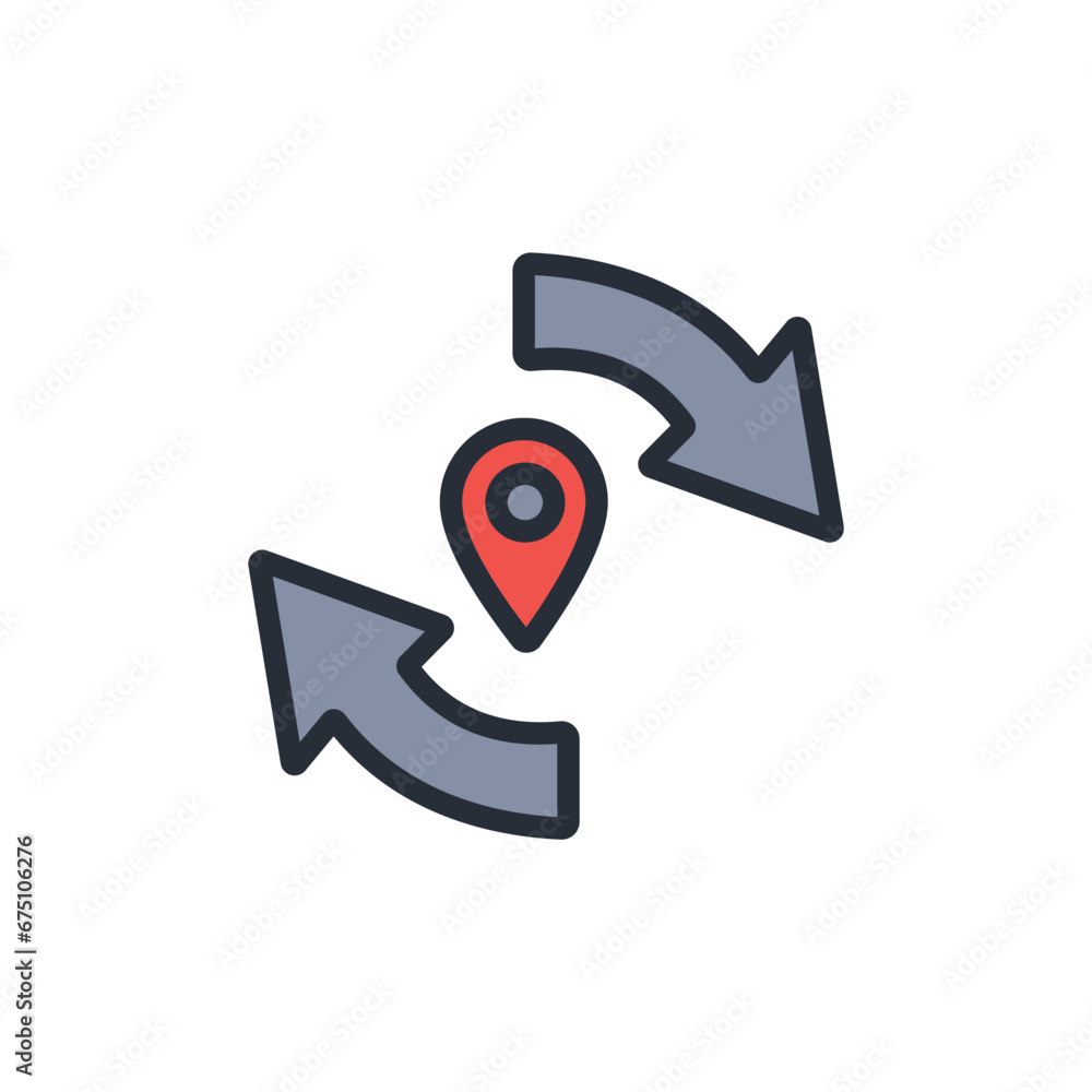 Poster change location icon. vector.editable stroke.linear style sign for use web design,logo.symbol illust