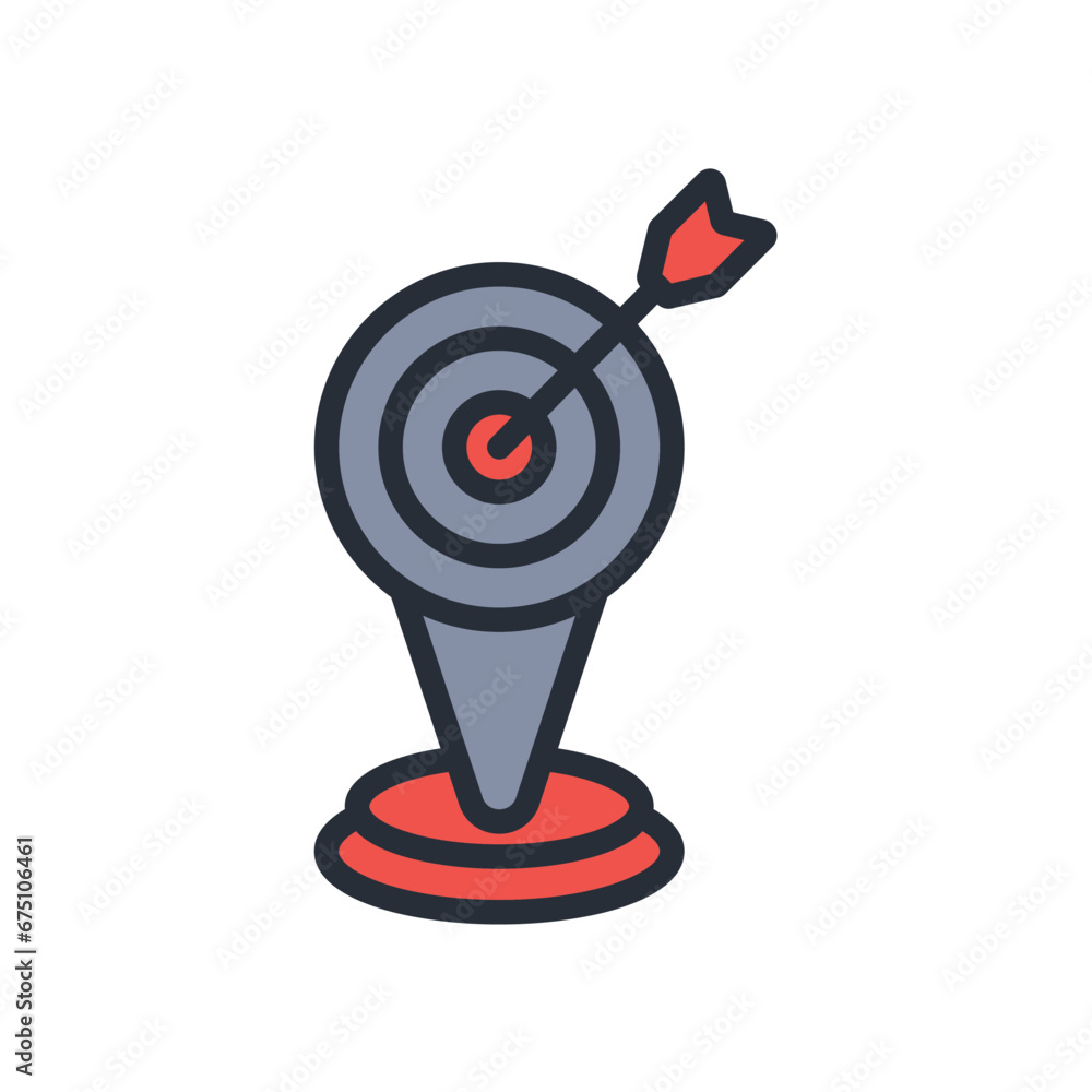 Poster exact location icon. vector.editable stroke.linear style sign for use web design,logo.symbol illustr