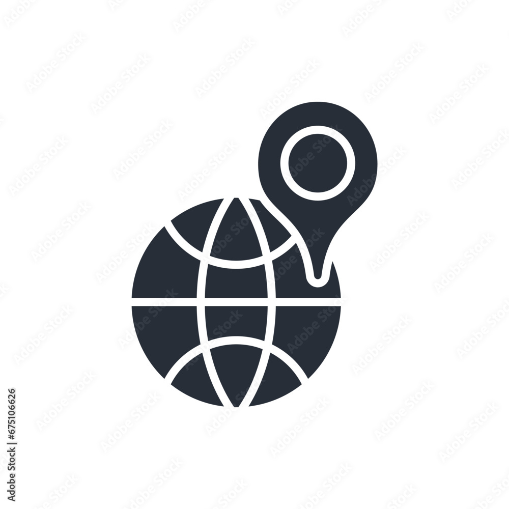 Poster geolocation icon. vector.editable stroke.linear style sign for use web design,logo.symbol illustrati