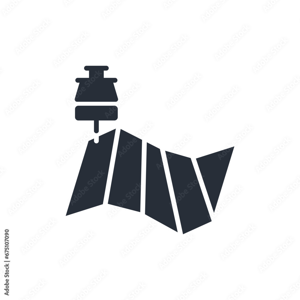 Poster map pin icon. vector.editable stroke.linear style sign for use web design,logo.symbol illustration.