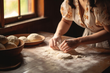 Fototapeta premium Homemade Bread Preparation 