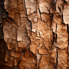 Immerse in the close-up details of tree bark, where the warm texture speaks to the timeless resilience of nature