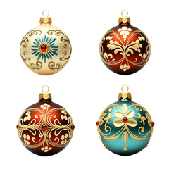 set of christmas ornaments