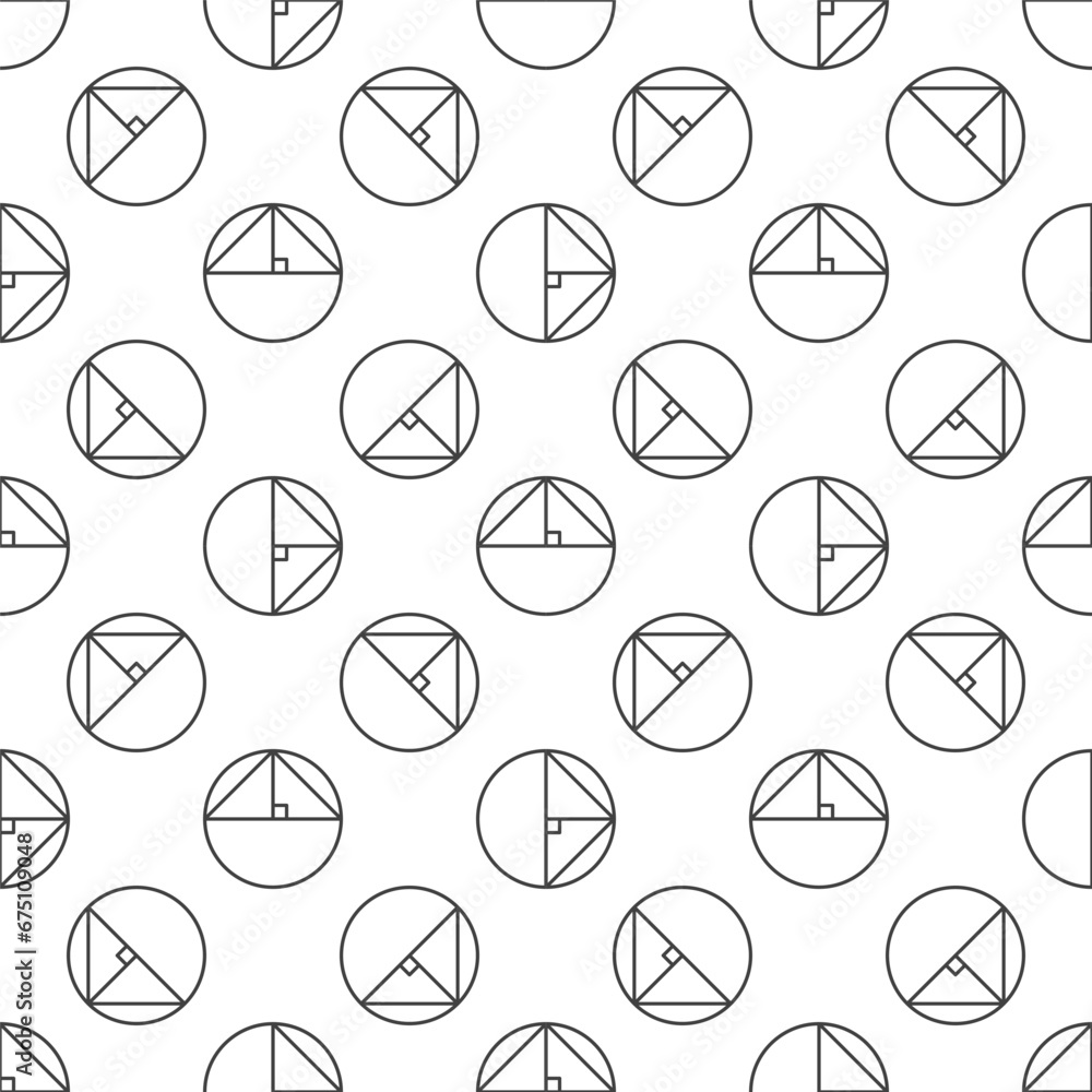 Poster circle geometric shape outline seamless pattern. geometry concept vector background