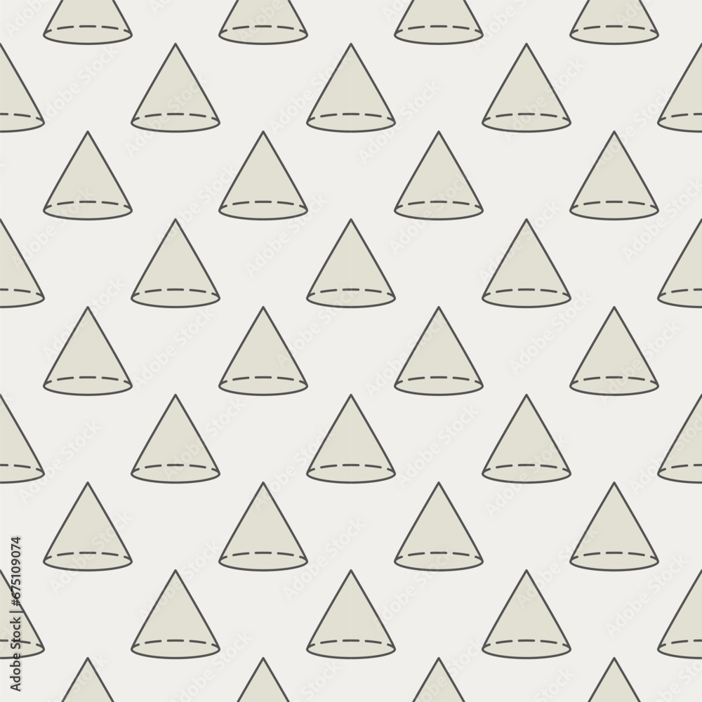 Poster cone shape vector creative seamless pattern. geometry colored background