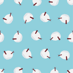 Snowball seamless pattern. Suitable for backgrounds, wallpapers, fabrics, textiles, wrapping papers, printed materials, and many more. Editable vector.