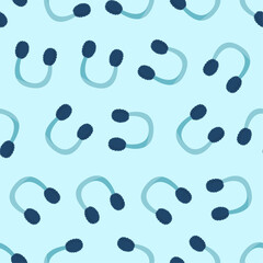 Earmuffs seamless pattern. Suitable for backgrounds, wallpapers, fabrics, textiles, wrapping papers, printed materials, and many more. Editable vector.