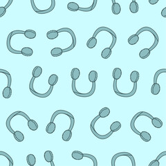 Flat line earmuffs seamless pattern. Suitable for backgrounds, wallpapers, fabrics, textiles, wrapping papers, printed materials, and many more. Editable vector.