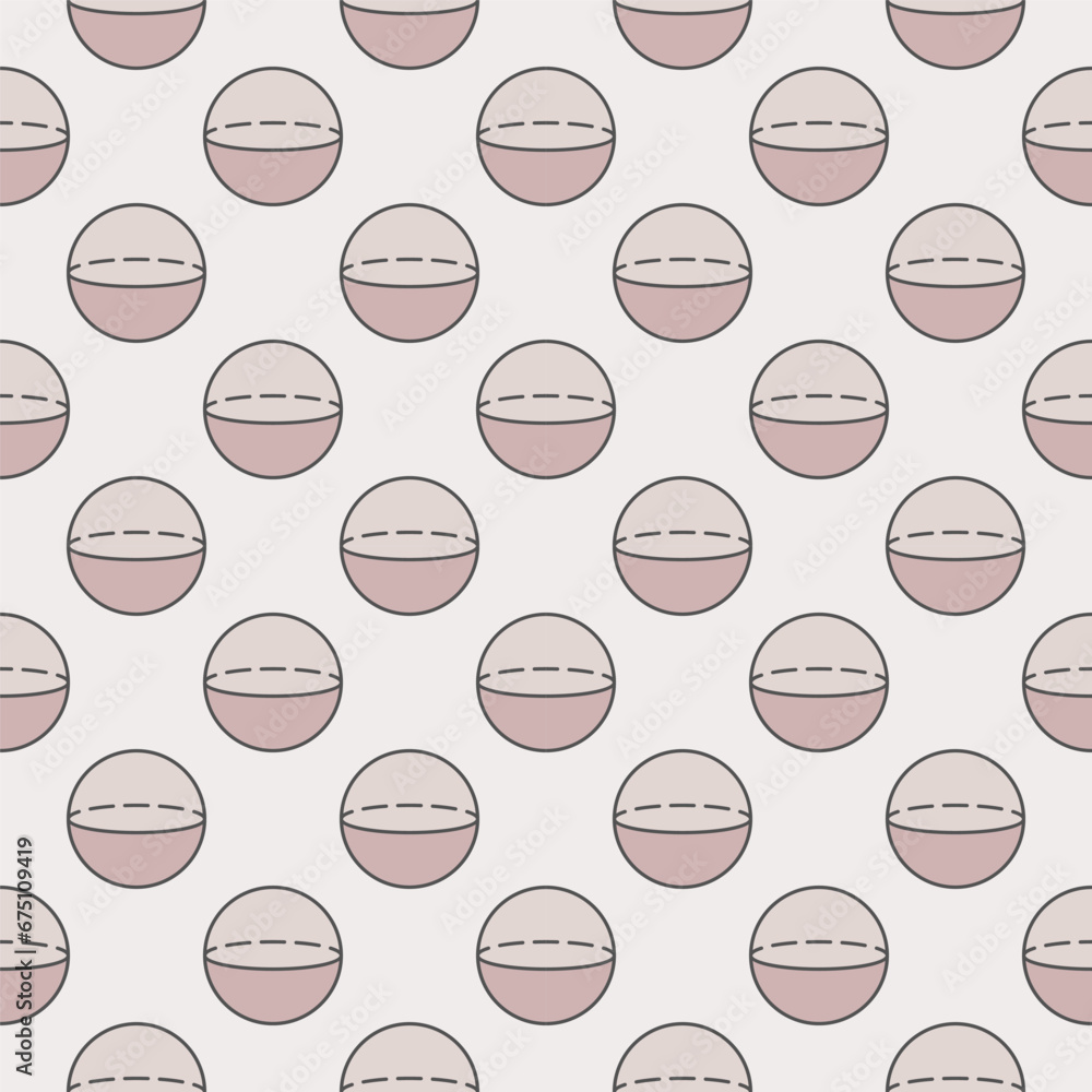 Poster sphere mathematics figure modern seamless pattern - geometry education vector colored background