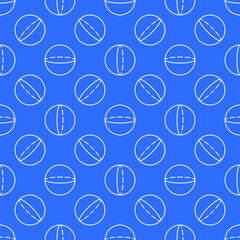 Sphere Mathematics Figure blue linear seamless pattern. Geometry Education concept vector background